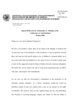 Speech by Ambassador J. Tabibian, Armenian Delegation