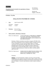 Journal of the 431st Plenary Meeting of the Permanent Council (fr)