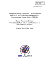 Closing Remarks by Ambassador Christian Strohal, Director