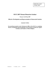 Closing keynote speech by Ms. Anastasia Crickley, Personal Representative to the CiO of the OSCE