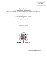 Human Dimension Seminar on Constitutional Justice: Opening Remarks by Ambassador Christian Strohal