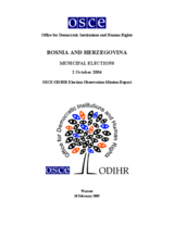 Bosnia and Herzegovina, Municipal Elections, 2 October 2004: Final Report