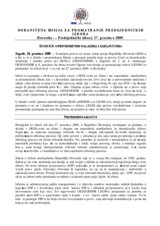 Hrvatska, Predsjednički izbori, prvi krug, 27. prosinca 2009.: Izvješće o privremenim nalazima i zaključcima