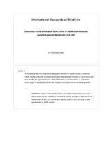 Convention on the Elimination of All Forms of Racial Discrimination, General Assembly Resolution 2106 (XX). 21 December 1965