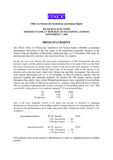 Former Yugoslav Republic of Macedonia, Local Elections, 17 November 1996: Press Statement