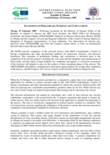 Albania, Local Elections, 18 February 2007: Preliminary Statement