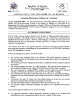Albania, Local Elections, 12 October 2003 and 25 January 2004: Preliminary Statement