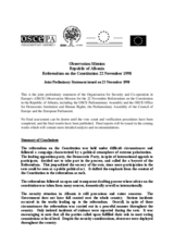 Albania, Constitutional Referendum, 22 November 1998: Preliminary Statement