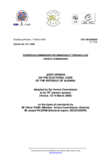 Albania: Joint Opinion on the Election Code
