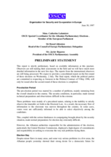 Albania, Parliamentary Elections, First Round, 29 June: Preliminary Statement