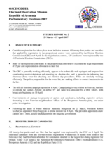 Armenia, Parliamentary Elections, 12 May 2007: Interim Report No. 2