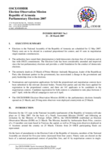 Armenia, Parliamentary Elections, 12 May 2007: Interim Report No. 1