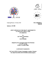 Armenia: Joint Opinion on Draft Amendments to the Election Code