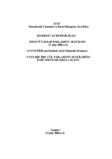Azerbaijan, Parliamentary Elections, 6 November 2005: Annex to the Final Report on the 6 November 2005 Parliamentary Elections (Azerbaijani)