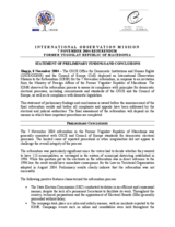Former Yugoslav Republic of Macedonia, Referendum, 7 November 2004: Preliminary Statement