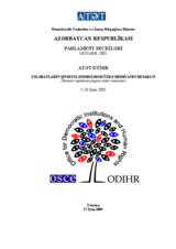 Azerbaijan, Parliamentary Elections, 6 November 2005: Needs Assessment Mission Report (Azerbaijani)