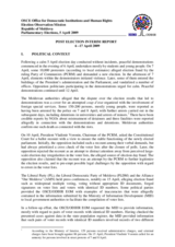 Moldova, Parliamentary Elections, 5 April 2009: Post-election Interim Report