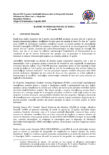 Moldova, Alegeri parlamentare, 5 aprilie 2009: Raport interimar postelectoral