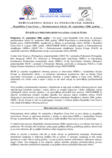 Crna Gora, Parlamentarni izbori, 10. septembar 2006. godine: Izvještaj o preliminarnim nalazima i zaključcima