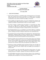 Romania, Presidential Election, 22 November and 6 December 2009: Interim Report No. 1