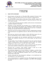 United States, General Elections, 4 November 2008: Interim Report No. 1