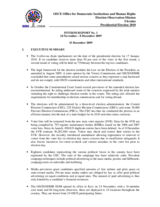 Ukraine, Presidential Election, 17 January and 7 February 2010: Interim Report No. 1