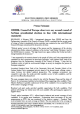 Serbia, Presidential Election, Second Round, 3 February 2008: Press Statement