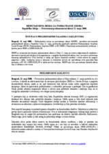 Srbija, Prevremeni parlamentarni izbori, 11. maja 2008.: Izveštaj o preliminarnim nalazima i zaključcima