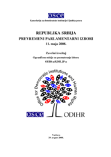 Srbija, Prevremeni parlamentarni izbori, 11. maja 2008.: Završni izveštaj
