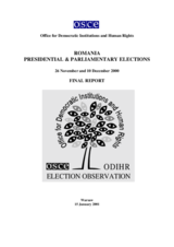Romania, Parliamentary and Presidential Elections, 26 November and 10 December 2000: Final Report