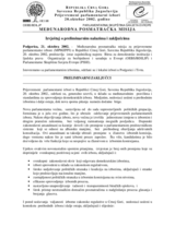 Crna Gora, Prijevremeni parlamentarni izbori, 20. oktobar 2002. godine: Izvještaj o preliminarnim saznanjima i zaključcima