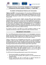 Moldova, Parliamentary Elections, 5 April 2009: Preliminary Statement