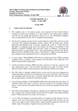 Moldova, Early Parliamentary Elections, 29 July 2009: Interim Report No. 2