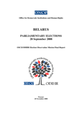 Belarus, Parliamentary Elections, 28 September 2008: Final Report