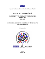 Republika e Shqipërisë, Zgjedhjet për Organet e Qeverisjes Vendore, 18 shkurt 2007: Raporti i Misionit të Vlerësimit të Nevojave të OSBE/ODIHR-it