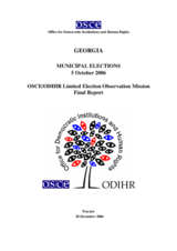 Georgia, Municipal Elections, 5 October 2006: Final Report