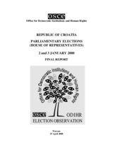 Croatia, Parliamentary Elections, 2-3 January 2000: Final Report