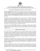 Croatia, Presidential Election, Second Round, 10 January 2010: Preliminary Statement