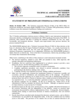 Preliminary Statement on Parliamentary Elections in Belarus, 15 October 2000