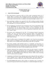 Azerbaijan, Presidential Election, 15 October 2008: Interim Report No. 1