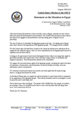 Statement by the Delegation of the United States on the situation in Egypt