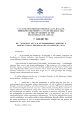 Statement by the Delegation of the Holy See on the recent terrorist attacks at Domodedovo Airport in Moscow