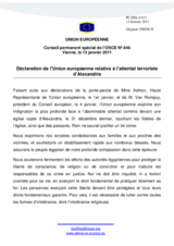 Déclaration de l’Union européenne relative à l’attentat terroriste d’Alexandrie