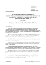 Statement by the delegation of the Republic of Belarus to the OSCE in response to the statement by the United States of America