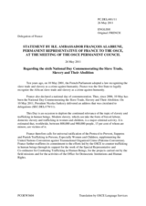 Statement by the Delegation of France on the sixth National Day Commemorating the Slave Trade, Slavery and Their Abolition