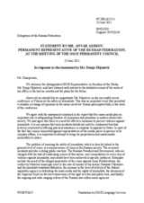 Statement by the Delegation of the Russian Federation in response to the report by the OSCE Representative on Freedom of the Media, Ms. Dunja Mijatović