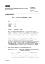 Journal de la 854ème séance plénière du Conseil