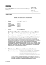 Journal der 848. Plenarsitzung des Ständigen Rates 