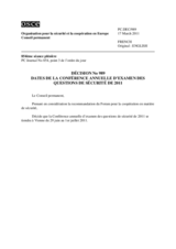 Décision No. 989 du Conseil permanent