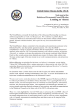 Statement by the Delegation of the United States on the preparations for the meeting of the Ministerial Council in Vilnius